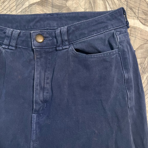 American Apparel Blue Four-Way Stretch Twill Pants with Ankle Zips 26/27 - Picture 3 of 7